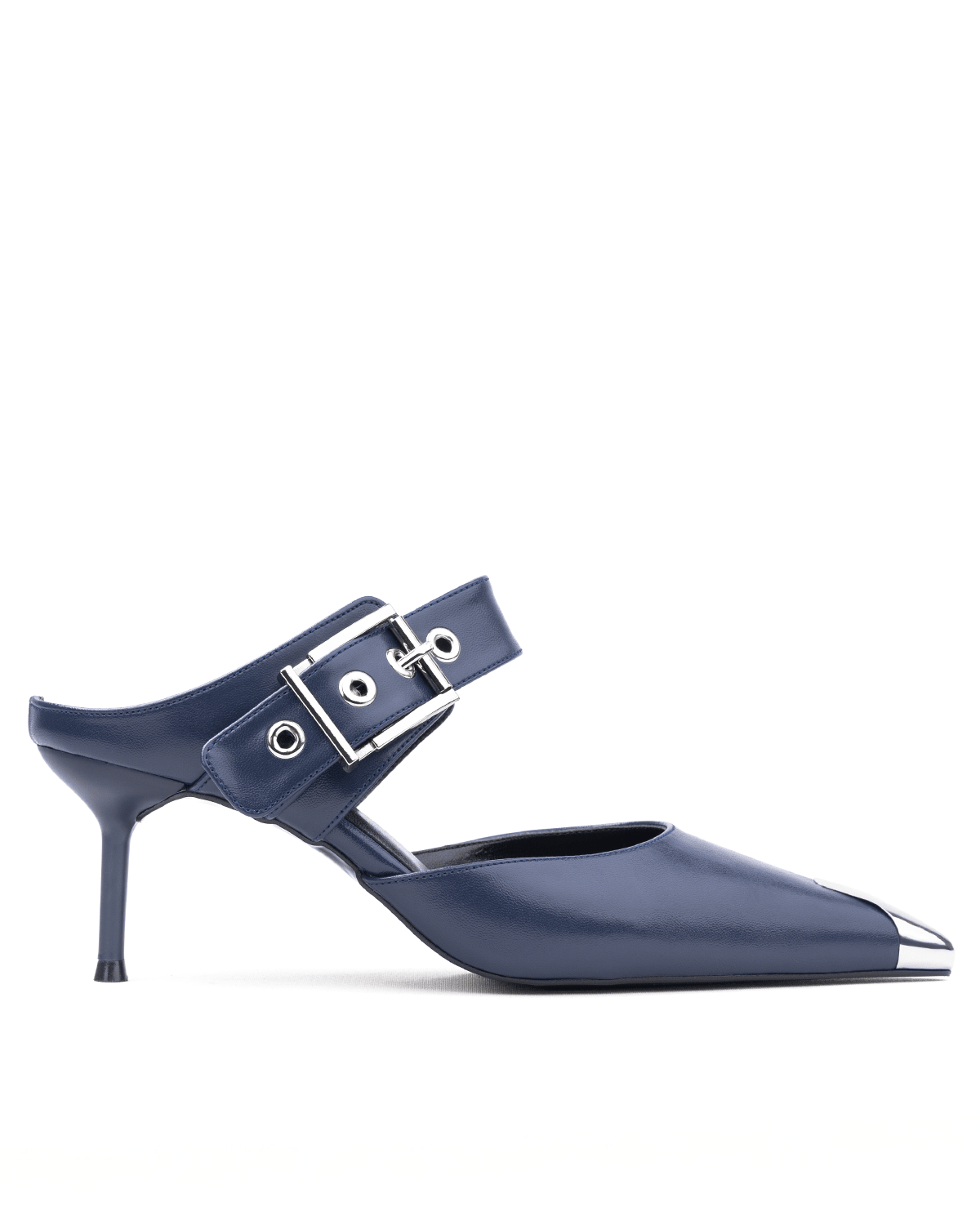 Metal Uç Detaylı İnce Topuklu Tokalı Mule Ayakkabı - Mary Shoes