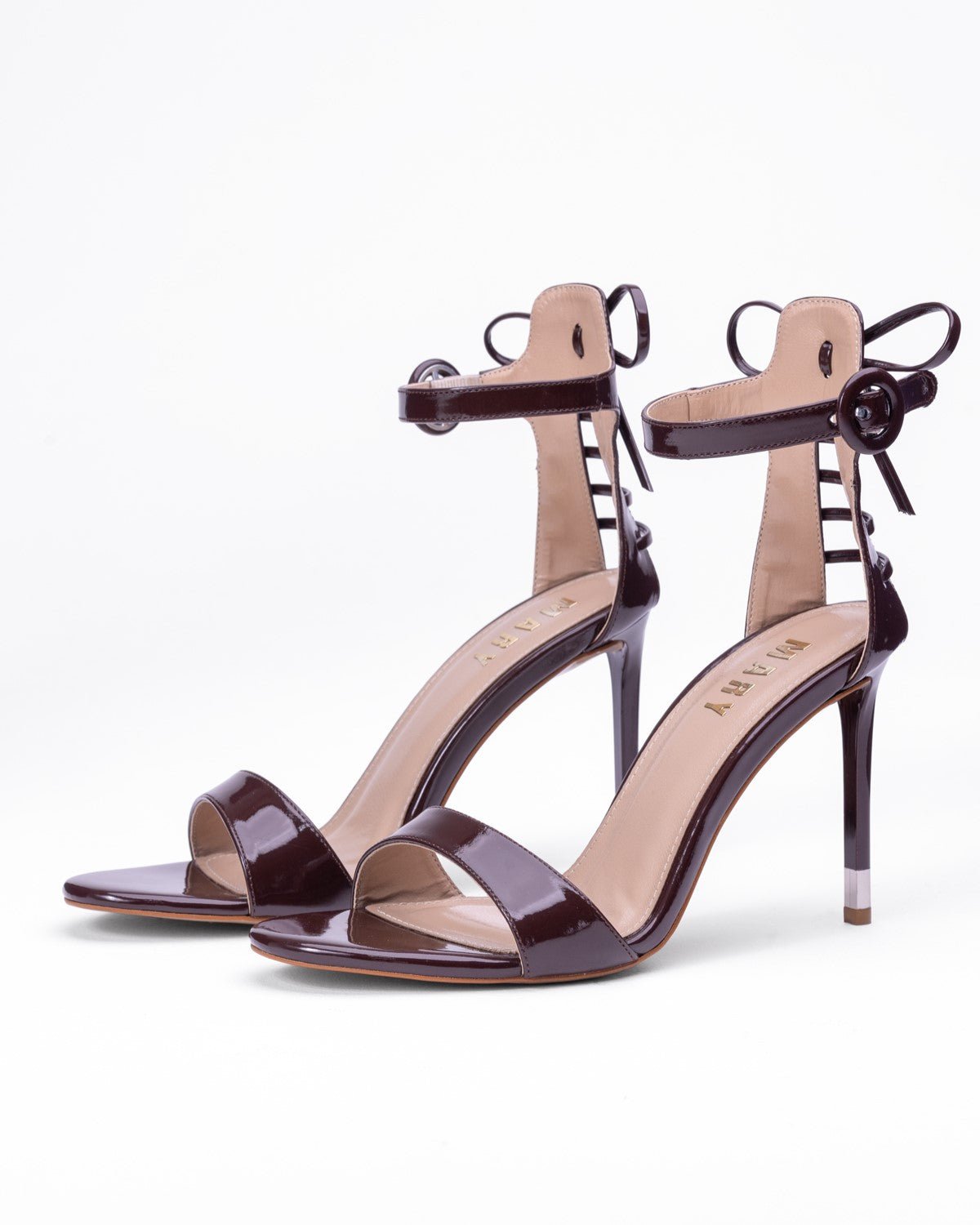 Rugan Arkası Bağcıklı Topuklu Sandalet - Tek Bantlı Kadın Ayakkabısı - Mary Shoes