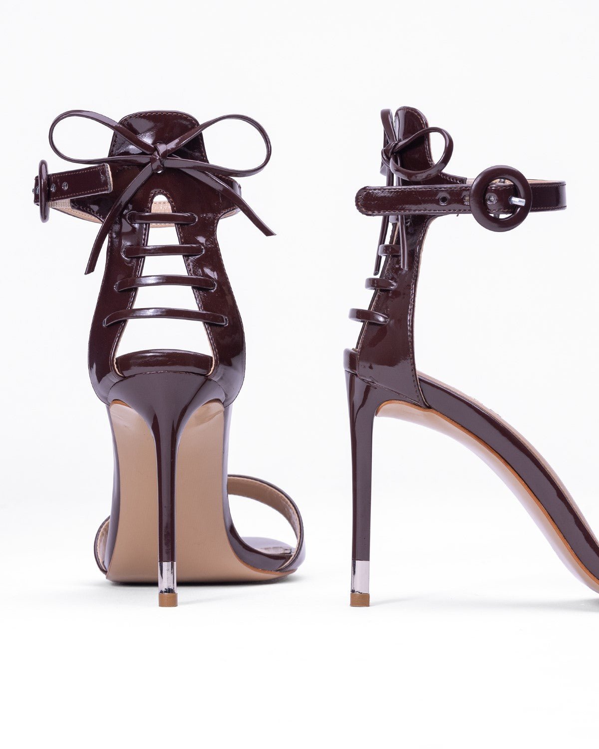 Rugan Arkası Bağcıklı Topuklu Sandalet - Tek Bantlı Kadın Ayakkabısı - Mary Shoes