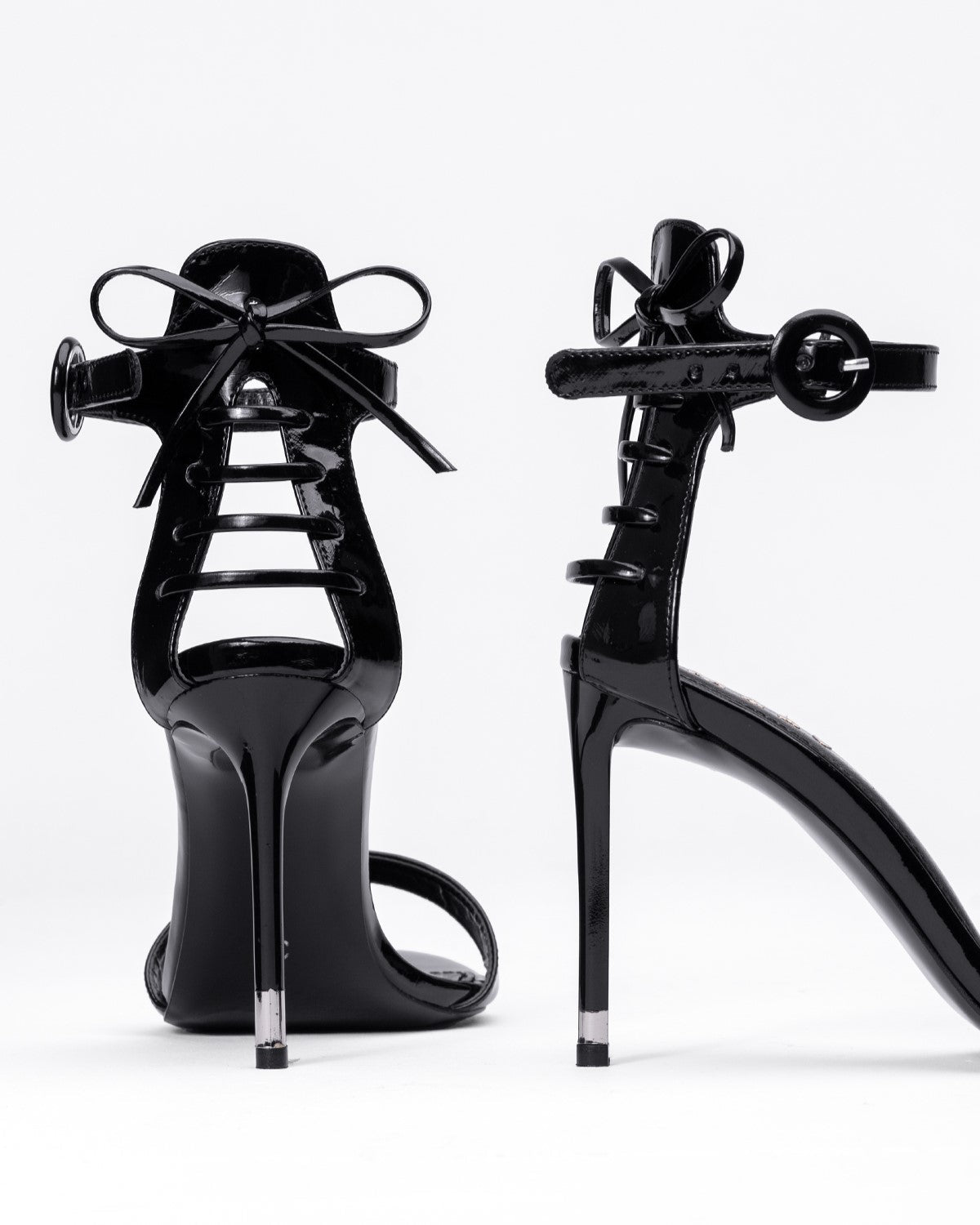 Rugan Arkası Bağcıklı Topuklu Sandalet - Tek Bantlı Kadın Ayakkabısı - Mary Shoes