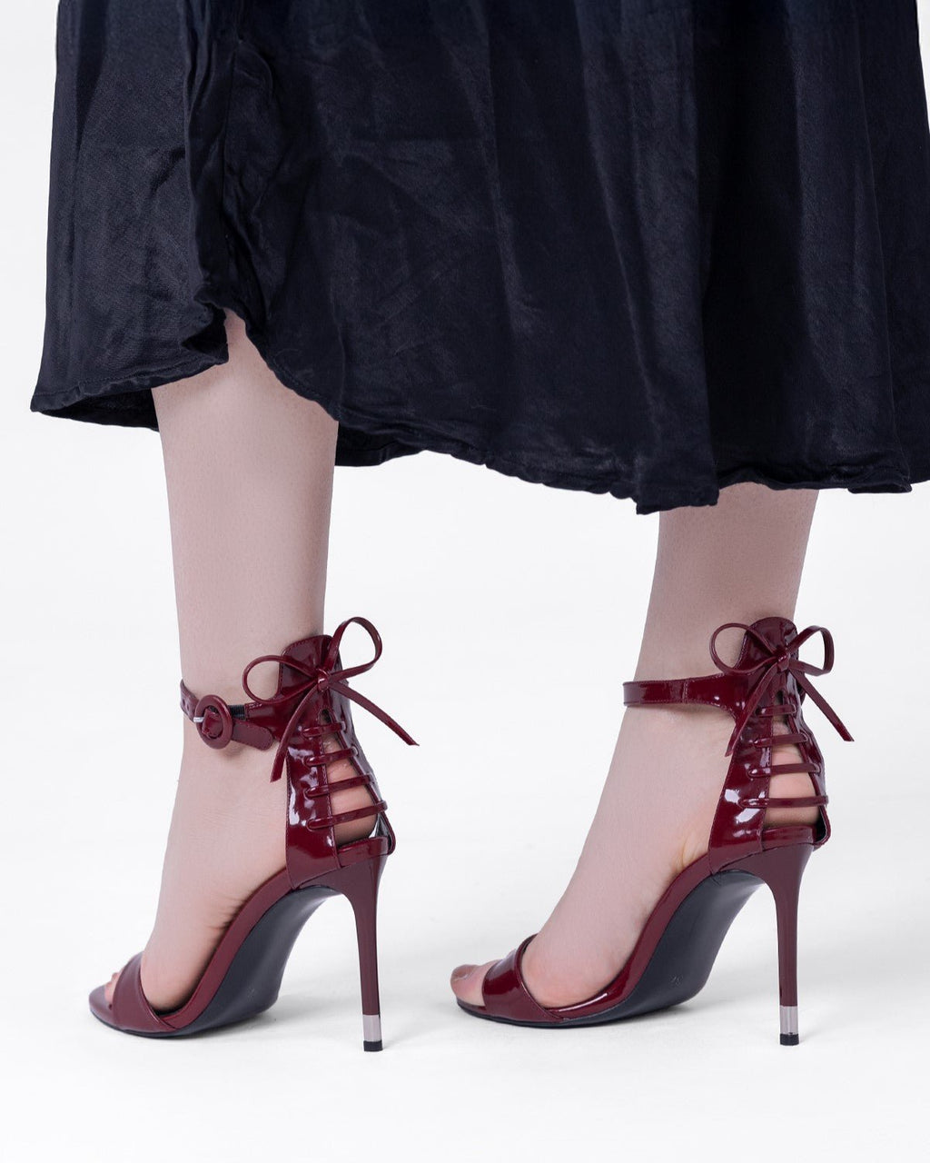 Rugan Arkası Bağcıklı Topuklu Sandalet - Tek Bantlı Kadın Ayakkabısı - Mary Shoes