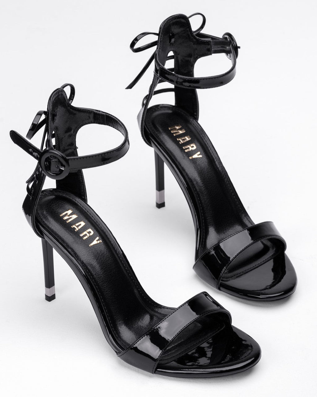 Rugan Arkası Bağcıklı Topuklu Sandalet - Tek Bantlı Kadın Ayakkabısı - Mary Shoes
