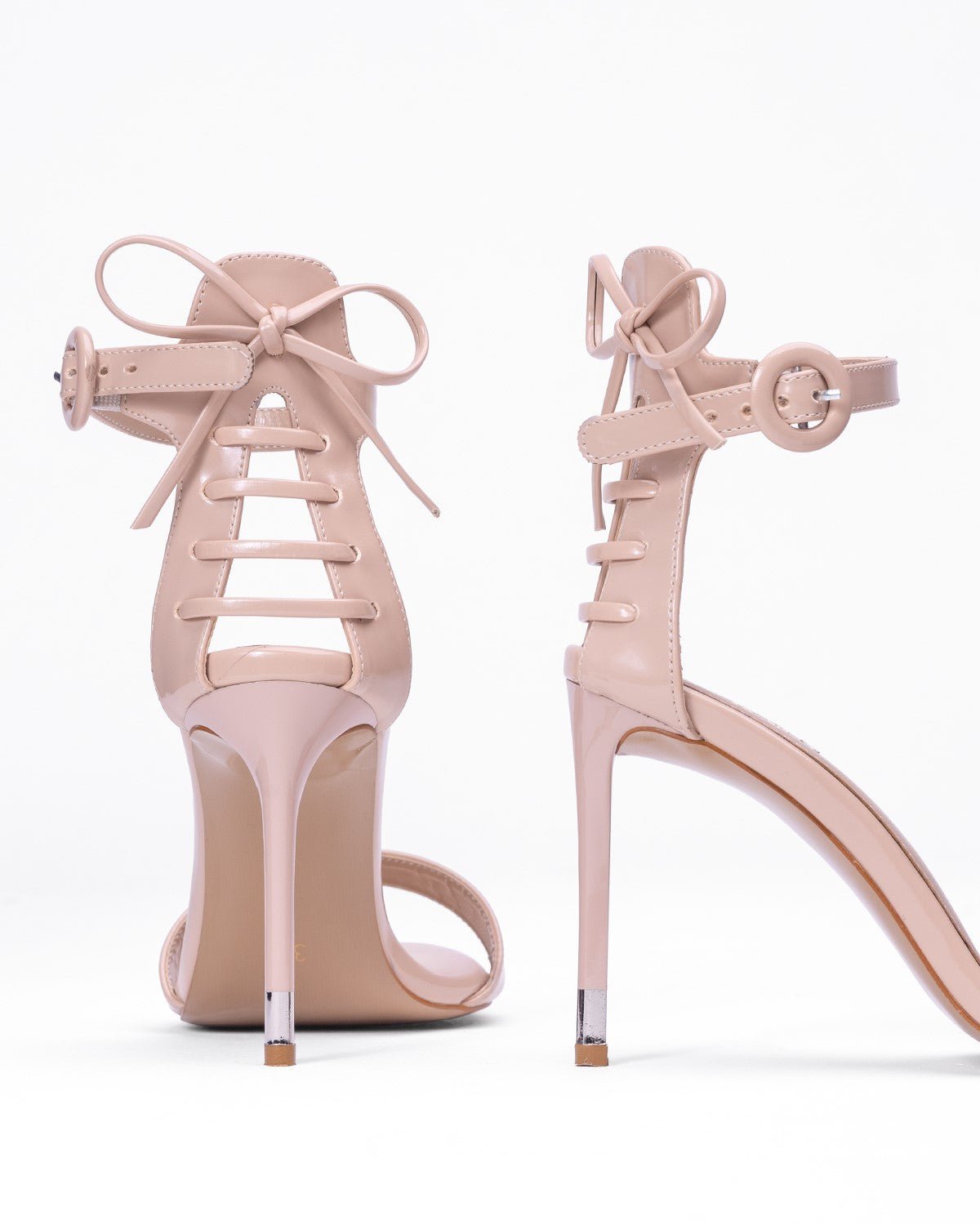 Rugan Arkası Bağcıklı Topuklu Sandalet - Tek Bantlı Kadın Ayakkabısı - Mary Shoes