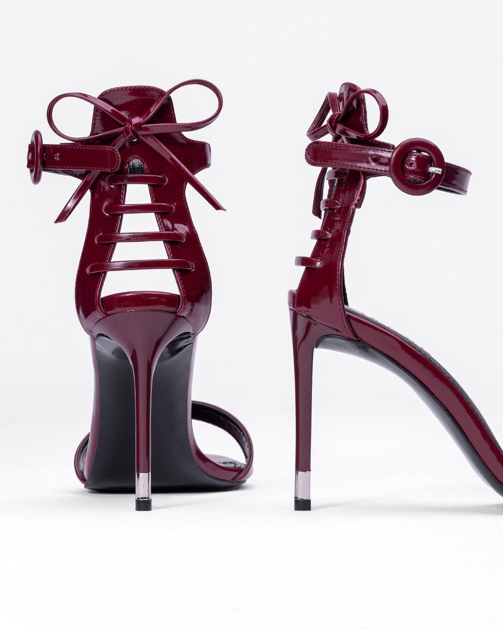 Rugan Arkası Bağcıklı Topuklu Sandalet - Tek Bantlı Kadın Ayakkabısı - Mary Shoes