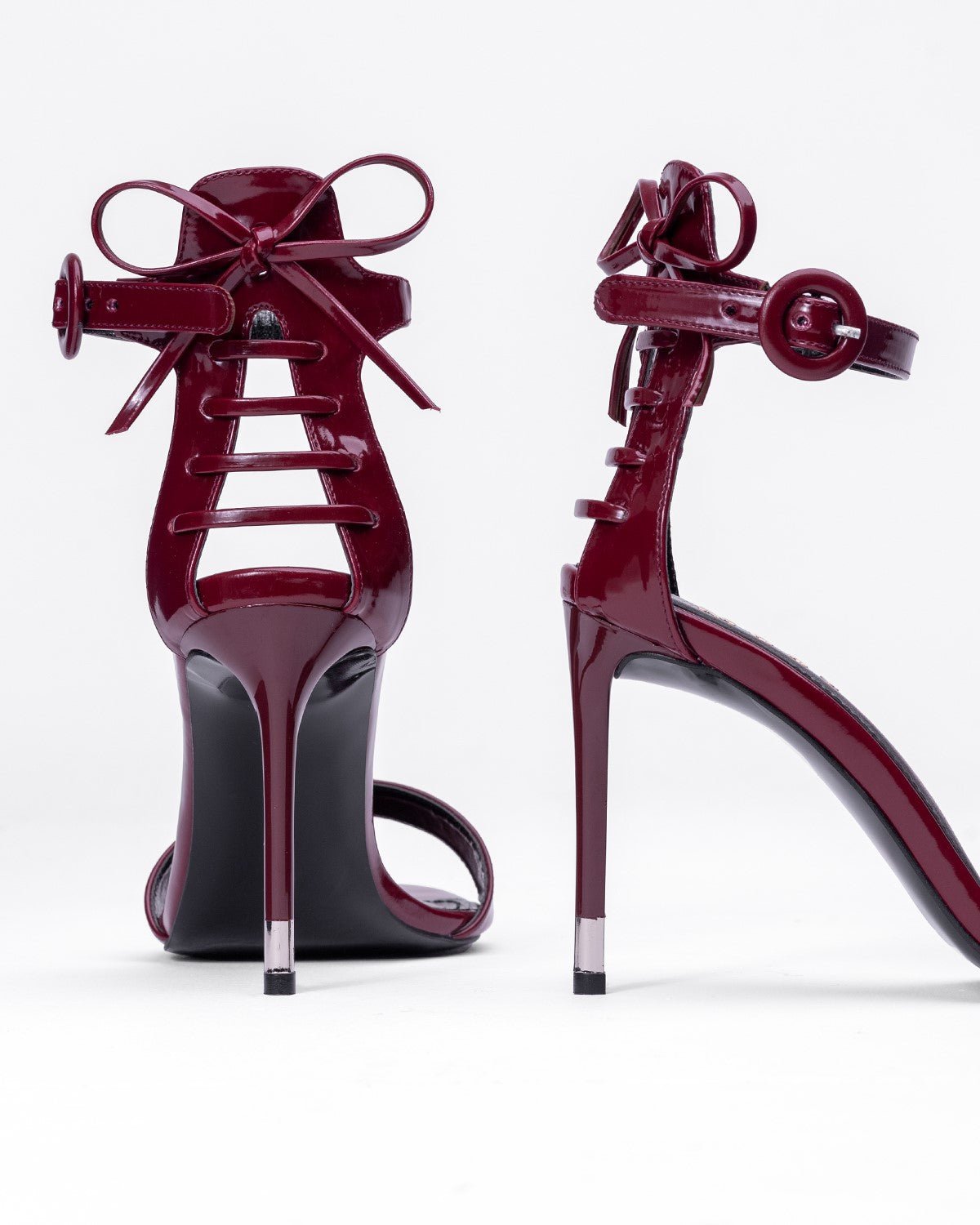 Rugan Arkası Bağcıklı Topuklu Sandalet - Tek Bantlı Kadın Ayakkabısı - Mary Shoes