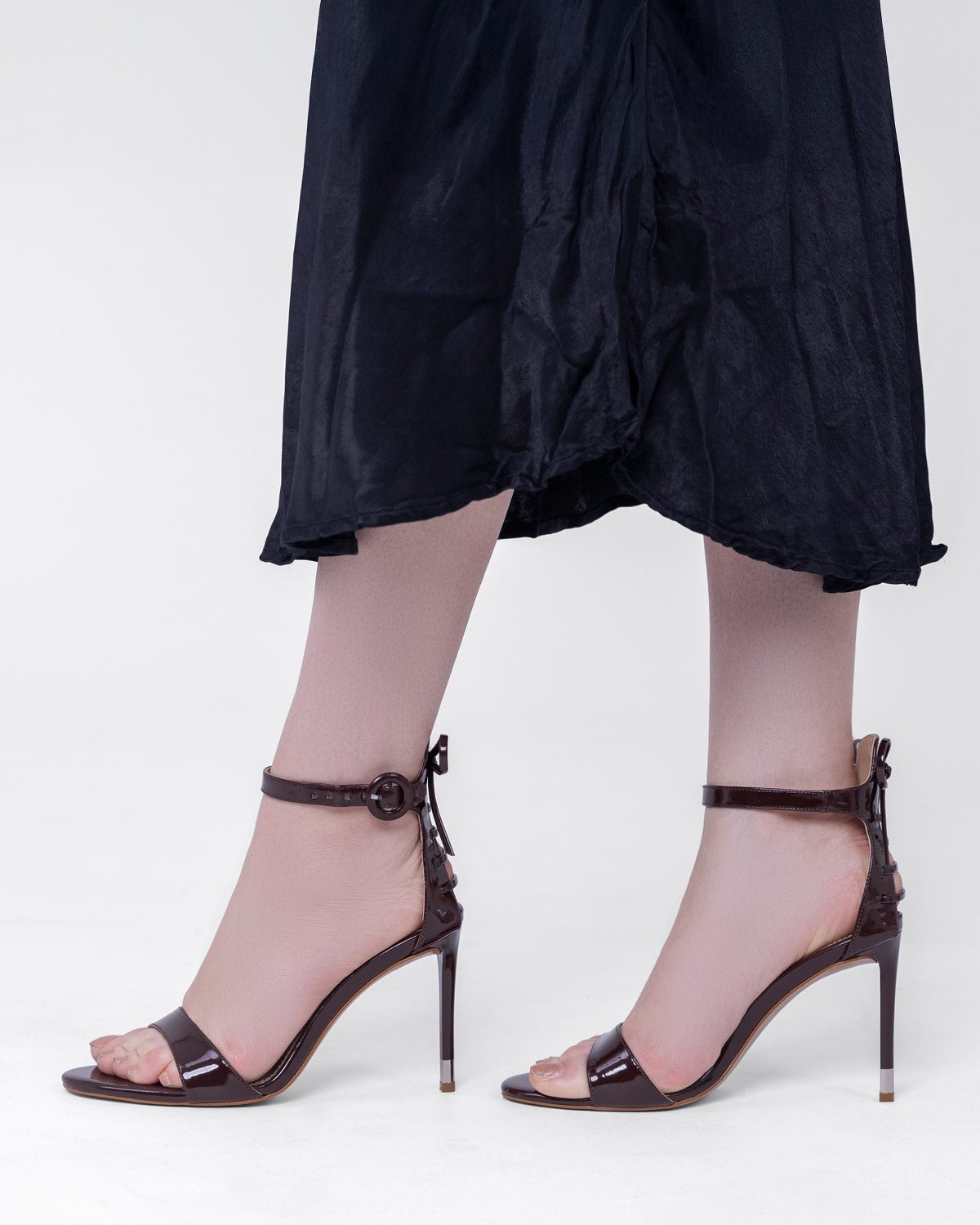 Rugan Arkası Bağcıklı Topuklu Sandalet - Tek Bantlı Kadın Ayakkabısı - Mary Shoes