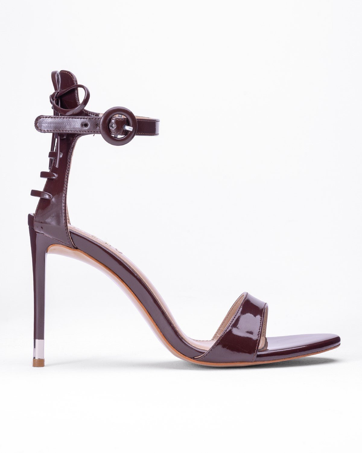 Rugan Arkası Bağcıklı Topuklu Sandalet - Tek Bantlı Kadın Ayakkabısı - Mary Shoes