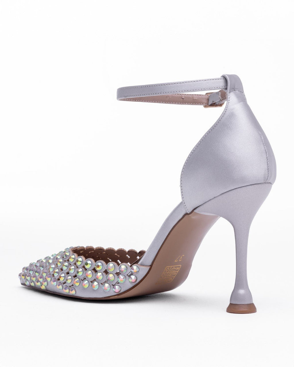 Taşlı Abiye Ayakkabı - Bilekten Bağlı Kadeh Topuk - Mary Shoes