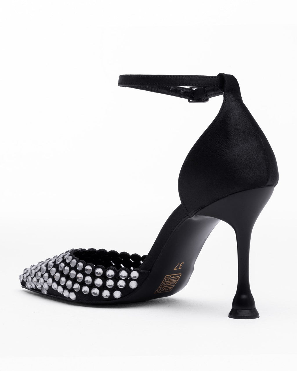 Taşlı Abiye Ayakkabı - Bilekten Bağlı Kadeh Topuk - Mary Shoes