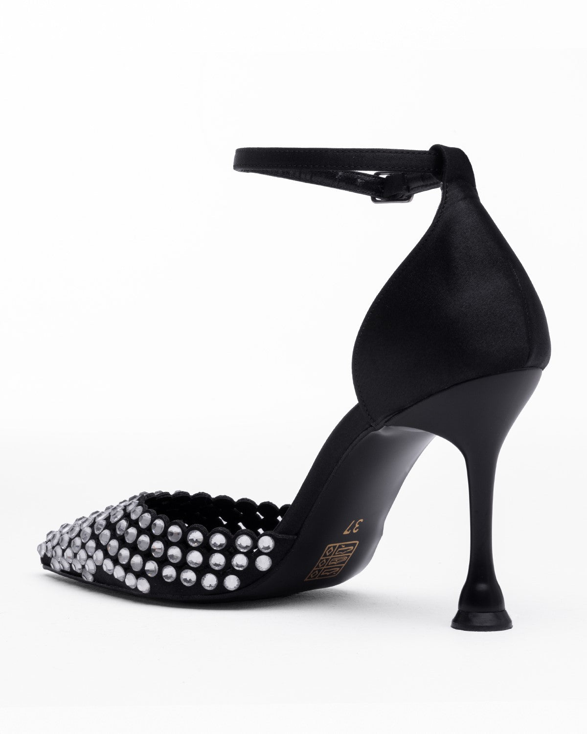 Taşlı Abiye Ayakkabı - Bilekten Bağlı Kadeh Topuk - Mary Shoes