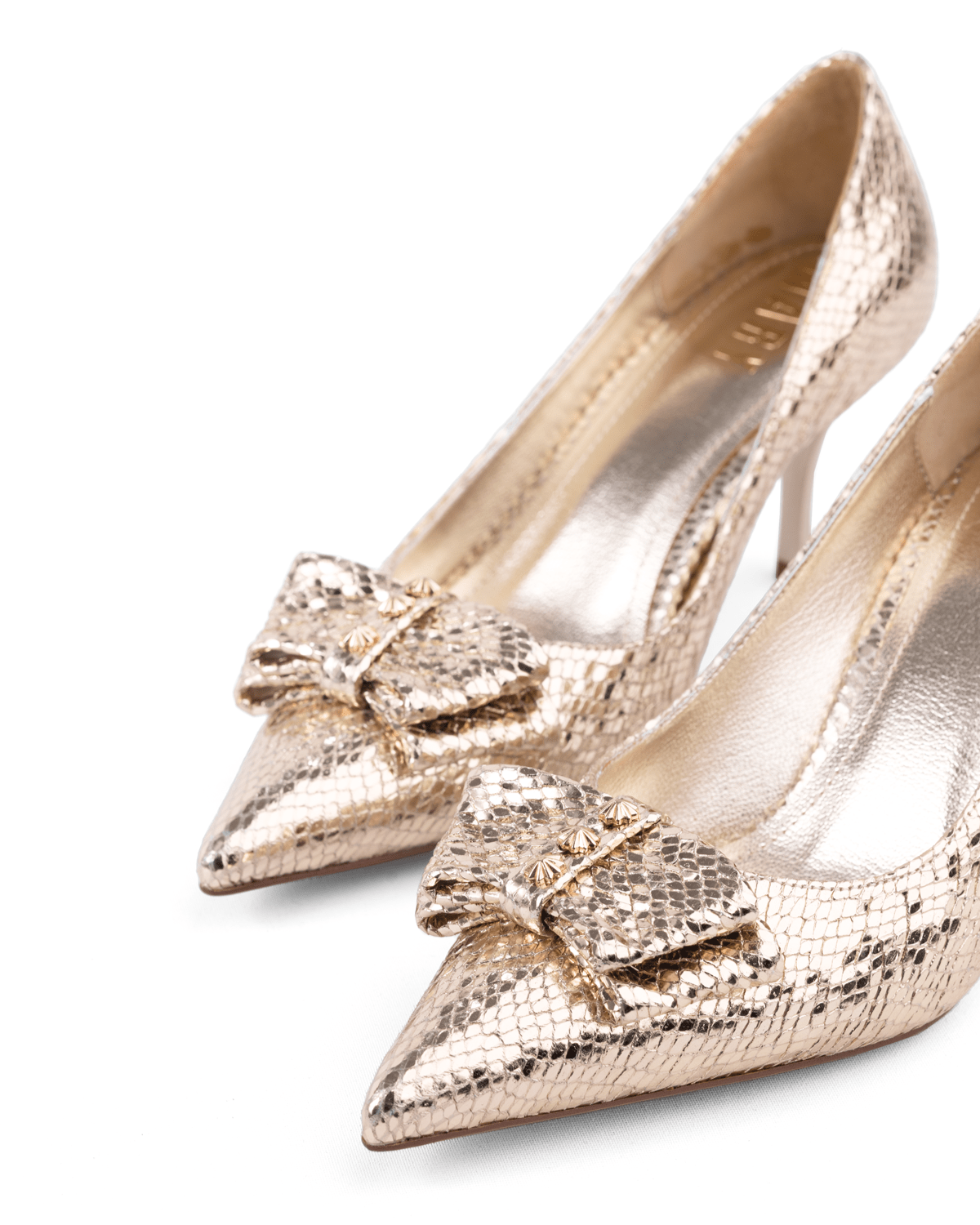 Yılan Desenli Fiyonklu Stiletto Topuk Ayakkabı - Mary Shoes