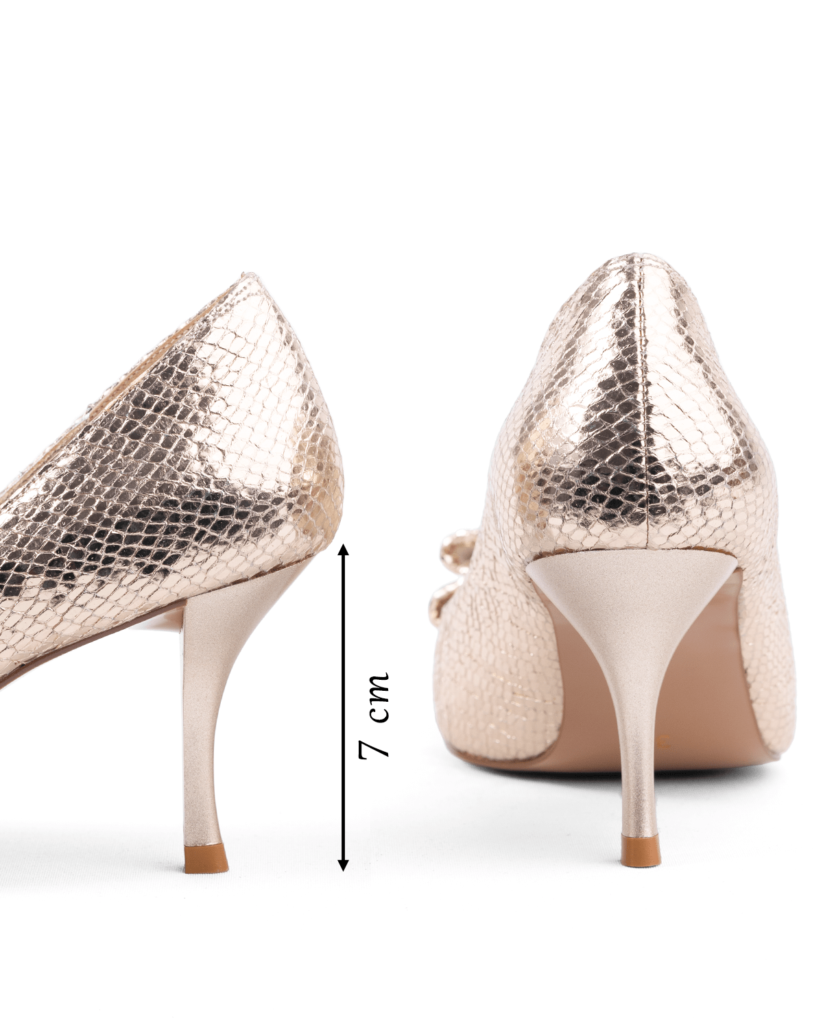 Yılan Desenli Fiyonklu Stiletto Topuk Ayakkabı - Mary Shoes