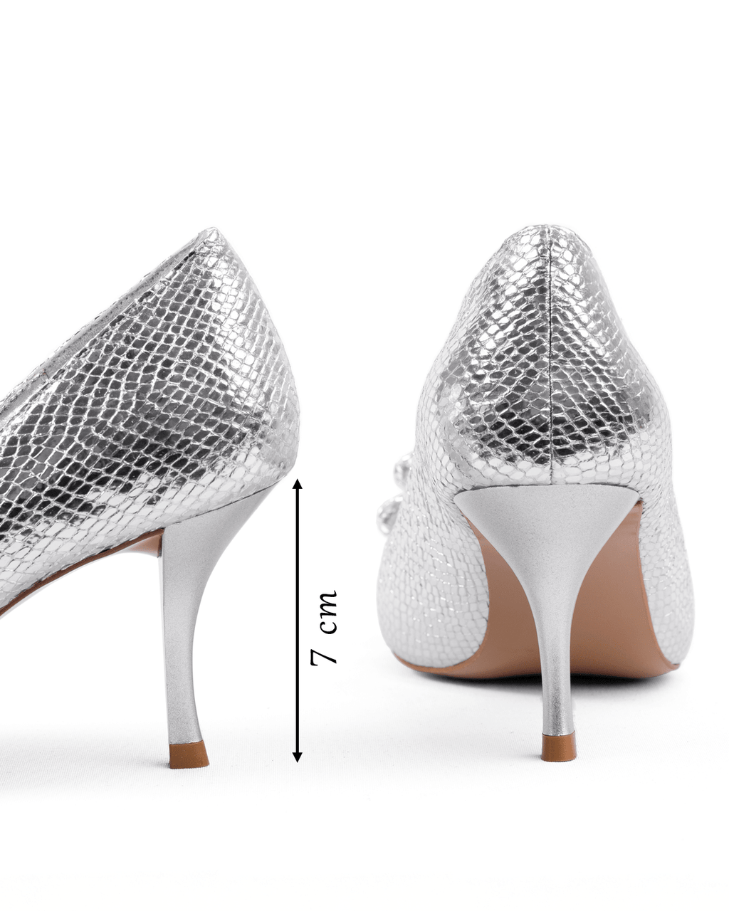 Yılan Desenli Fiyonklu Stiletto Topuk Ayakkabı - Mary Shoes