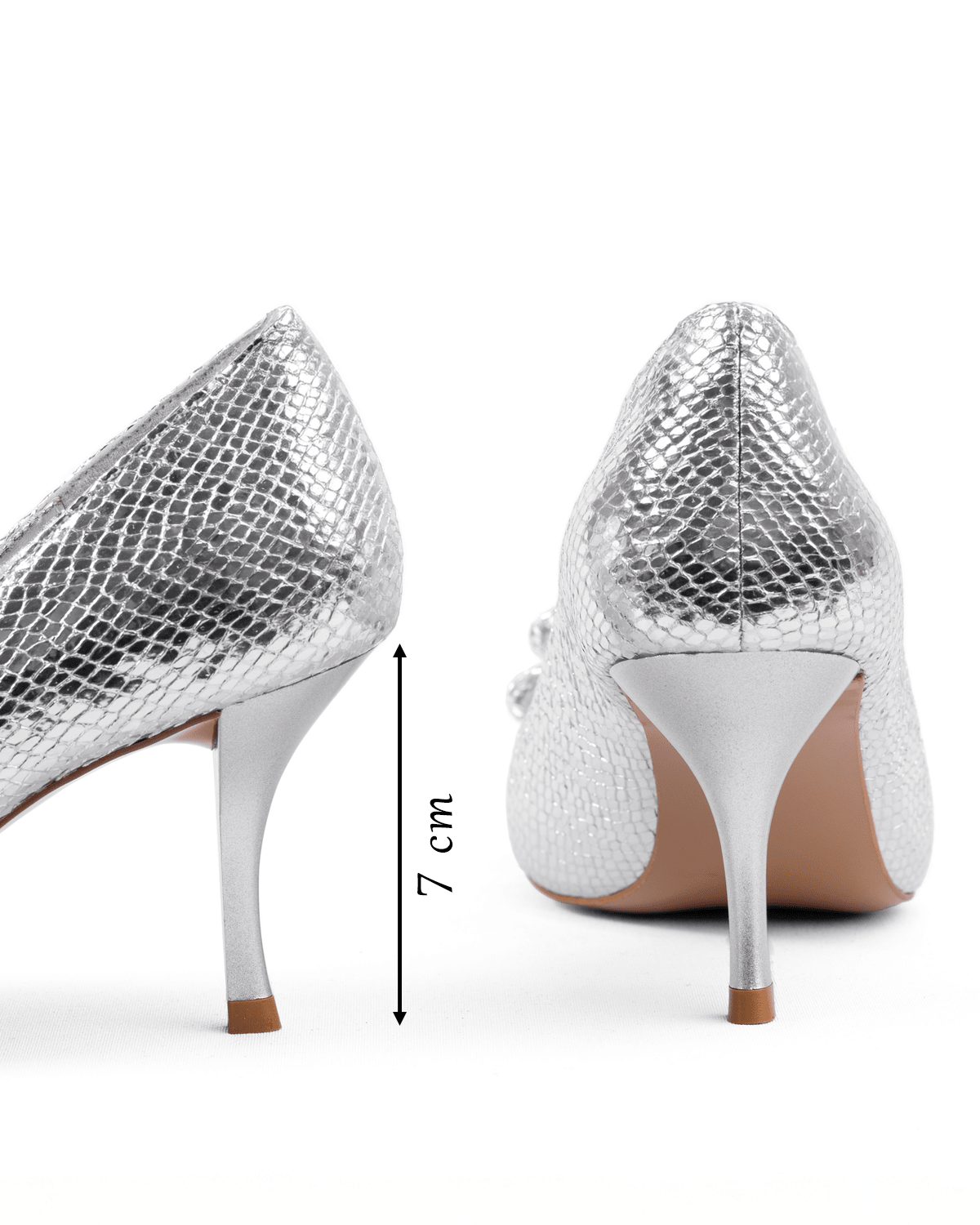 Yılan Desenli Fiyonklu Stiletto Topuk Ayakkabı - Mary Shoes